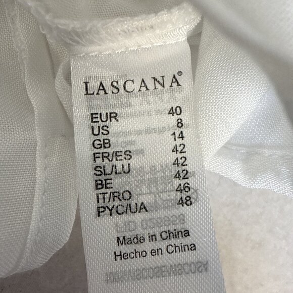 Lascana White Blouse Size 8 Balloon Long Sleeve - Picture 7 of 12